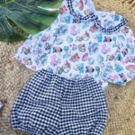 Conjunto de camisa y short de Toy Story y cuadros vichy negro