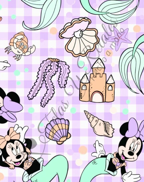 Tela Minnie vichy lila