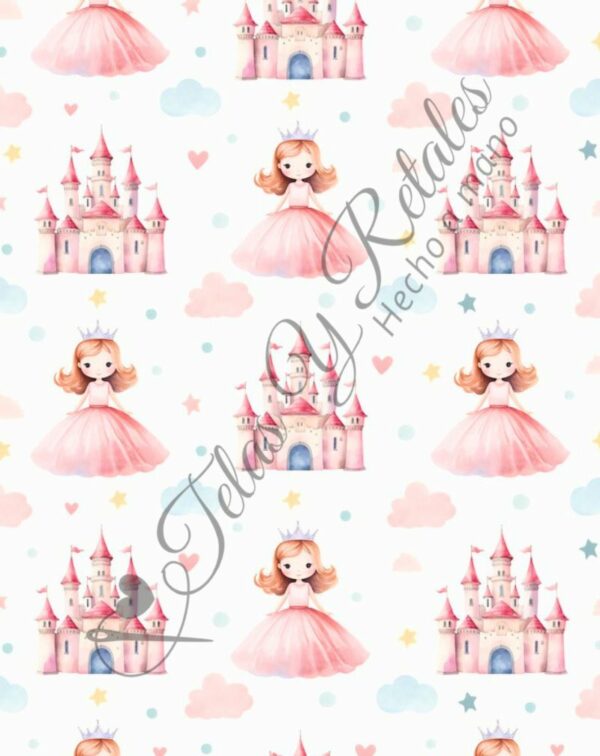 Tela princesa y castillo