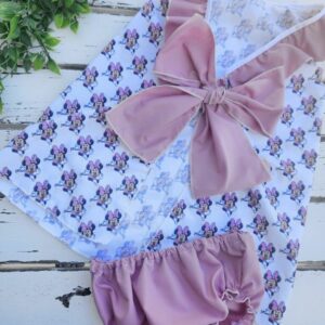 Vestido minnie mouse con braguitas rosa