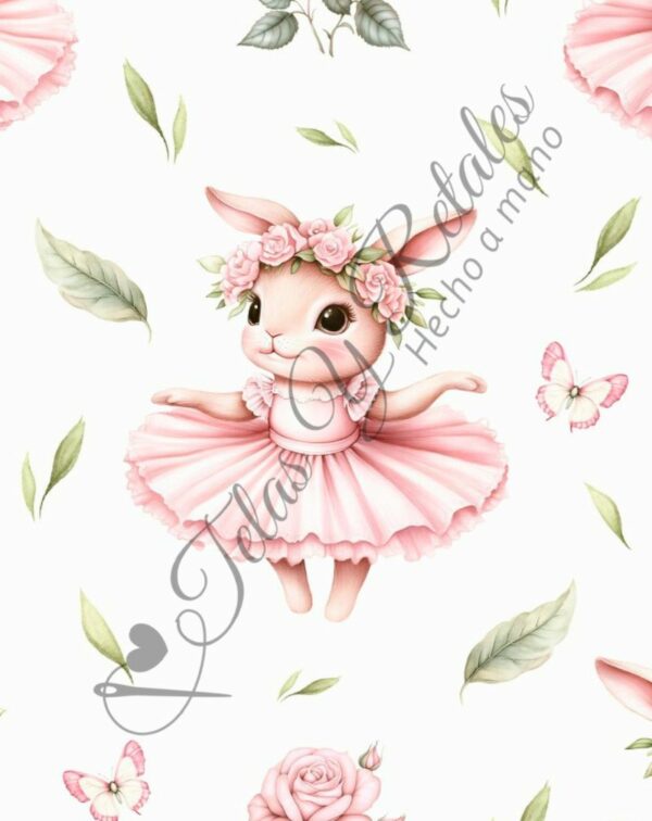 Tela diseño coneja bailarina