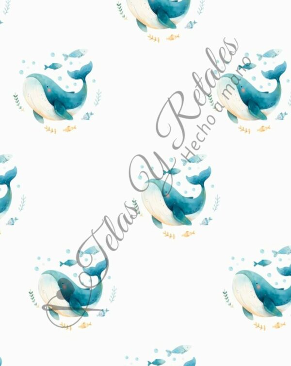 Tela diseño ballena