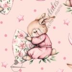 Tela diseño conejo durmiendo