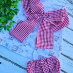 Vestido osito con braguitas de cuadros vichy rojo