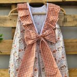 Vestido ratón con braguitas de cuadros vichy naranja