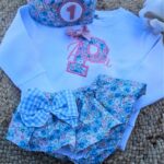 Conjunto de Cumpleaños sudadera y cubrepañal con volantes estampado