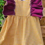 Vestido con bragas cuadros vichy amarillo