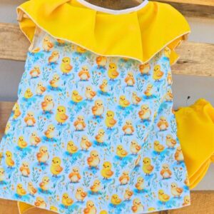 Vestido pollito con braguitas amarilla