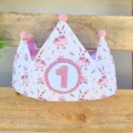 Corona de cumpleaños conejita vestido rosa