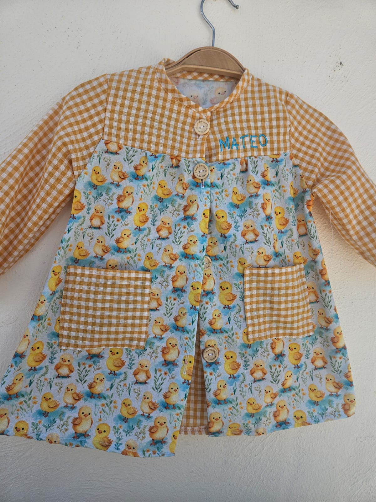 Personalizados Babi Escolar Amarillo Nio Mandilon Escolar