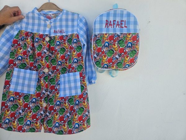 Pack de Babi escolar y mochila infantil estampado Superhéroes