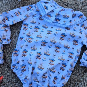 Pelele Pirata con Cuello Vichy