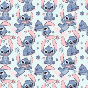 Tela Disney Stitch Funny Azul