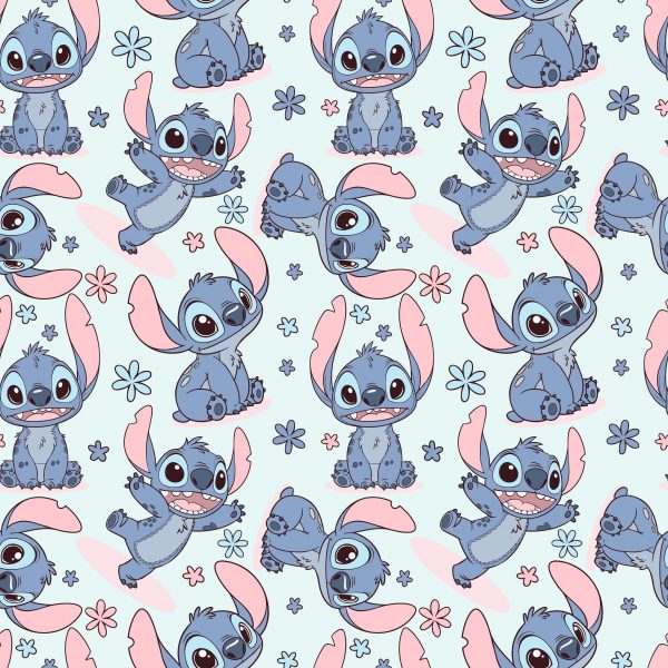 Tela Disney Stitch Funny Azul