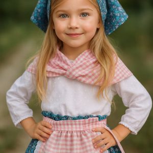 Traje de pastora personalizado VICHY ROSA- Especial Navidad