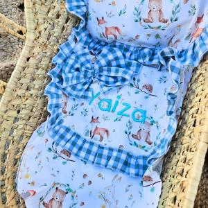 Capazo de Palma para Muñecas con Vestidura Bosque Encantado