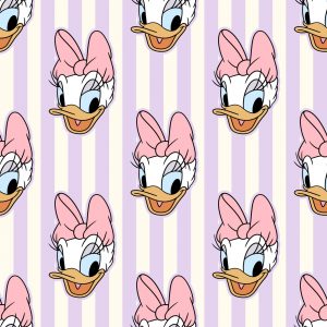 Tela Infantil Pata Daisy Rayas Malva