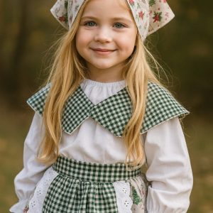 Traje de pastora personalizado VICHY OLIVA - Especial Navidad