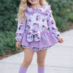 Conjunto de camisa de manga larga y cubrepañal Huntrix Pop malva