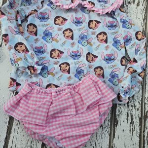Conjunto de camisa manga larga y cubrepañal con volantes de Lilo & Stitch
