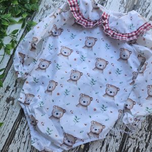 Pelele Ositos y hojas Cuello Vichy