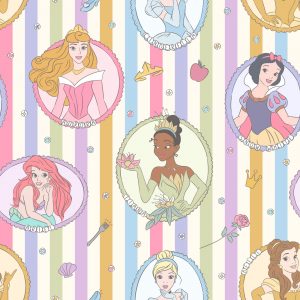 Tela infantil Disney Princesas pastel