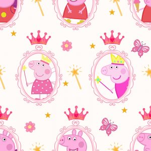 Tela infantil Peppa Pig Princesas