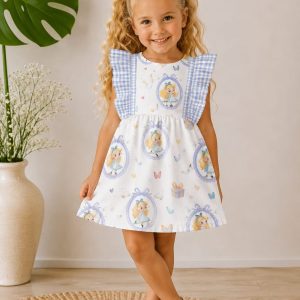 Vestido Infantil Estampado Alicia Baby con Volantes