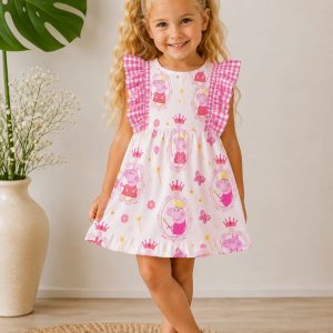 Vestido Infantil Estampado Peppa Pig con Volantes