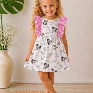 Vestido Infantil Minnie con Volantes Vichy
