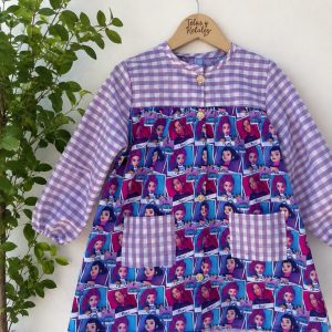 Babi Escolar Personalizado Huntrix Vichy Lila
