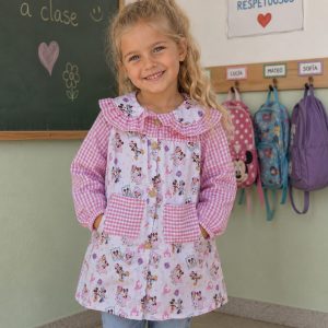 Babi Escolar Personalizado – Minnie & Daisy + Cuadros Vichy Rosa
