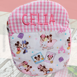 Mochila escolar Mickey, Minnie & Dumbo Vichy Rosa